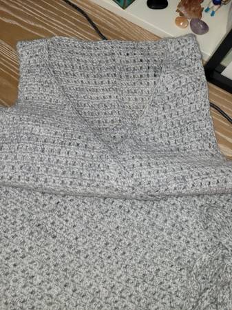 Soft Gray and White variegated Ladies Vest - 20" across - Handmade Crocheted - $30 (Columbia)63471026272515123