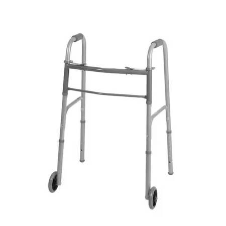 Brand new two button folding walker with 5” wheels 1