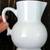 White tea pot with daisy design and a small pitcher. 4 thumbnail
