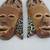 Pair Of Vintage African Hand Carved Wooden Tribal Masks Wall Art 12" 7 thumbnail