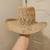 DIAMOND C STRAW COWBOY HAT sz. 7 1/8 4 thumbnail
