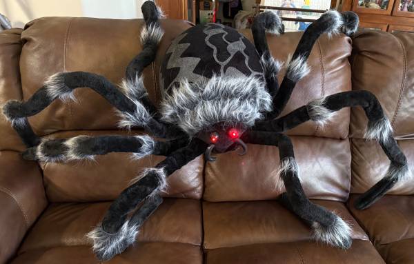 Large Posable Spider with Electronic Red Eyes 1