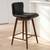 Set of 3 Article Sede Leather Swivel Counter Stools- Walnut & Black 5 thumbnail