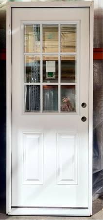 New 32" 9 Lite LH Inswing Fiberglass Exterior Entry Door 1