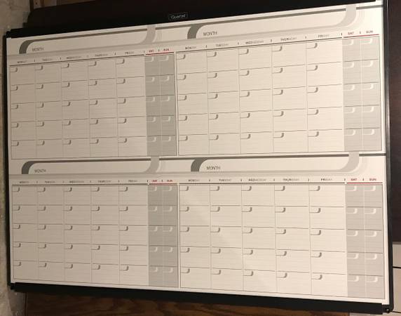 Quartet Prestige 2 Magnetic Total Erase 4-Month Calendar ($139 new!) 1
