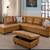 Carmel leather sectional couch and ottoman 4 thumbnail