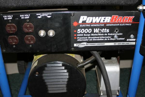 GENERATOR,propane 5000 watts 1