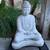 Vintage Buddha Asian statue 20" concrete with white paint 1 thumbnail