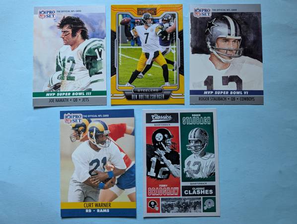 8 - NFL HOF QBs / Namath - Staubach - Roethltsberger - Moon - Etc 1