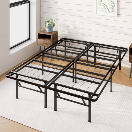 Queen ZINUS SmartBase Heavy Duty Bed Frame w/ Headboard Mount 1
