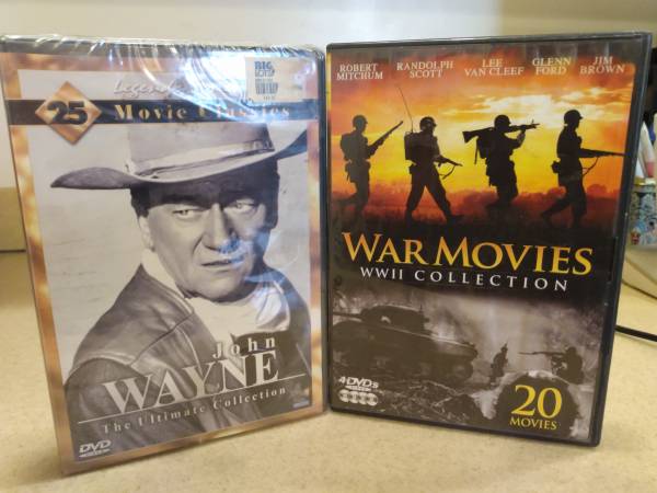 2 DVD Total 45 Movies  Hollywood War or John Wayne 1