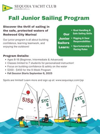 Learn to Sail / Sailing Lessons for Ages 8-18, Starting Sept 9 1