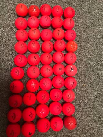 50 Neon Red Golf Balls - Keep from loosing your Ball in the Grass 1