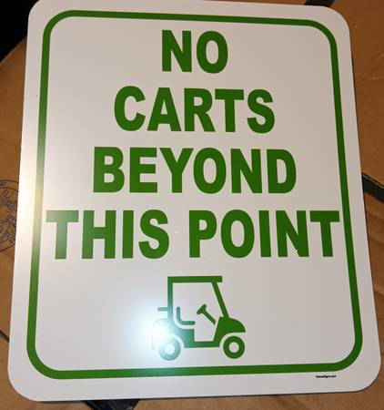 No carts beyond this point sign 1