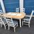 farmhouse butcher block wood dining table 6 ladderback chairs Ashley 1 thumbnail