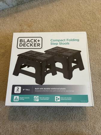 Brand New Black & Decker Folding Stools 2 pack 1