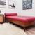 Vintage artisan made leather wood daybed, Barcelona style 10 thumbnail