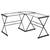 L shape desk, glass top, metal frame 1 thumbnail
