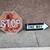 2 Vintage Metal Road Signs "Stop" and " One Way". 1 thumbnail
