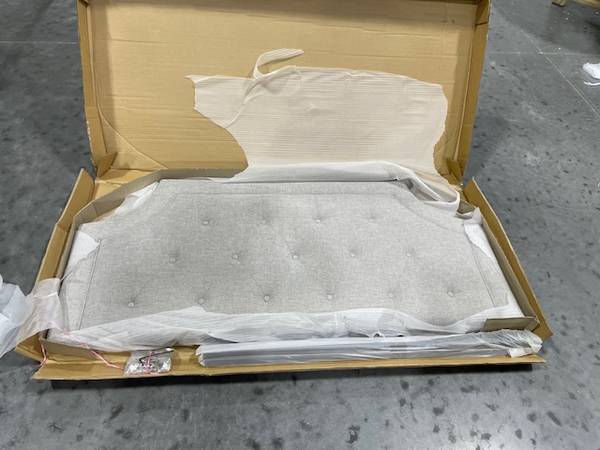 Mars Greyish Beige Fabric Upholstered Full Size Headboard 1