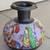 Beautiful colorfully hand painted 16" tall brass pitcher pot vessel 2 thumbnail