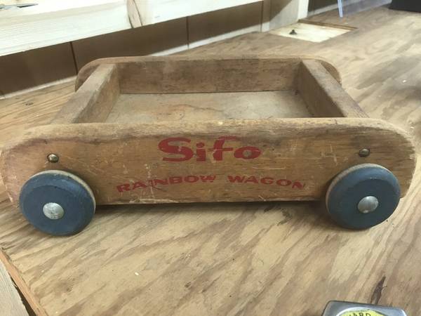 Vintage 1960's Toy Collectible - SIFO Wooden Cart 1