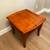 Solid Wood Maple Oak Side Table With Ornate Leaf Metal Inserts and Flared Legs 19 thumbnail