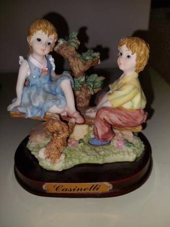 Casinelli collectible... Boy and Girl on Seesaw (with dog) FINAL REDUC 1