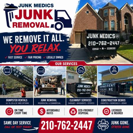 Same day Junk Removal and Dumpster rentals 1