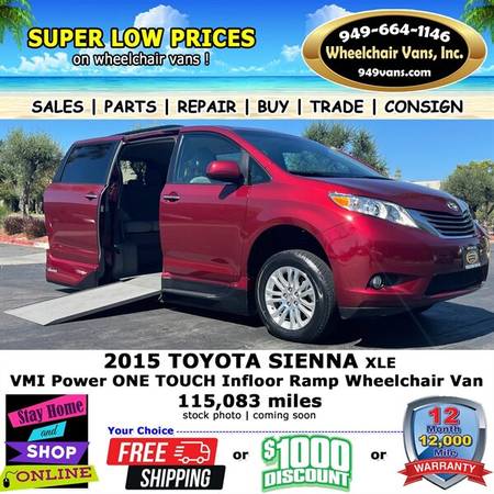 2015 Toyota Sienna XLE Wheelchair Van    1
