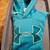 UNDER ARMOUR WOMENS HOODED SWEATSHIRT MD/M PRE-OWNED BLUEISH GREEN 1 thumbnail