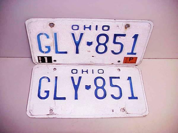 Placas de Ohio 17 en total 5 pares El corazón de todo Licking.. - $40 (SE Salem)63435574721539121