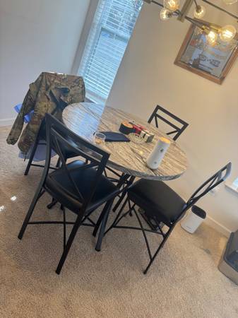 Faux Marble table with chairs 1