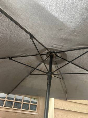Outdoor Umbrella And Stand - $40 (Dawsonville)63470456144259121