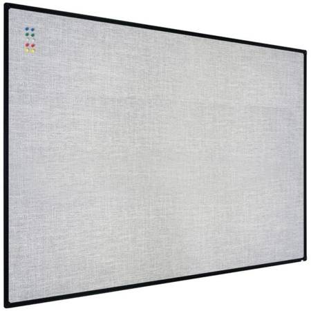New in Box  JILoffice Cork Linen Bulletin Board 48 X 36 Inch (Grey), Black Alumi 1
