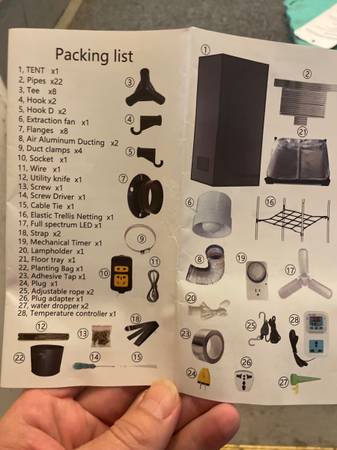 Grow tent , light & fan 1