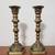 Vintage Pair Brass Chinese Mid-Century Cloisonne Enamel Candlesticks 2 thumbnail