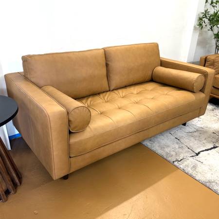 ARTICLE - Sven Tufted Loveseat (Charme Tan Leather) 1