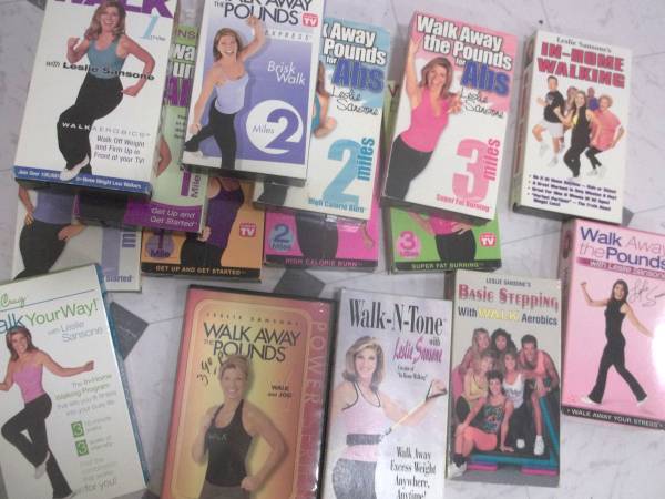 lot Leslie Sansone  WALK Step Aerobics VHS DVD tapes exercise fitness 1