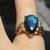 Vintage Pear-Shaped Labradorite Ring with Diamonds 10K Gold 2 thumbnail