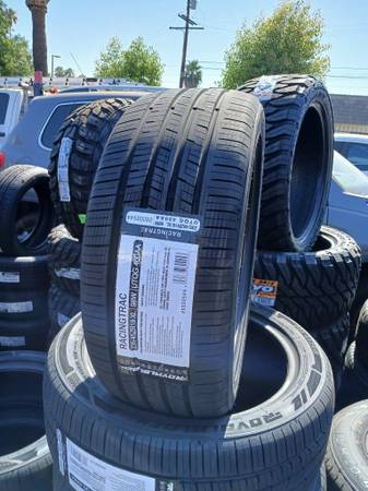 New Set of 4 Royal Black 235/45/18 Tires w/ Install 1