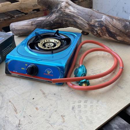 LP Propane Burner Cooker Stove Stainless Single With Regulator Hose 1