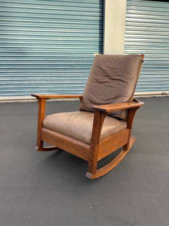 1910 Stickley Brothers Morris  Oak 3 position reclining adjustable 1