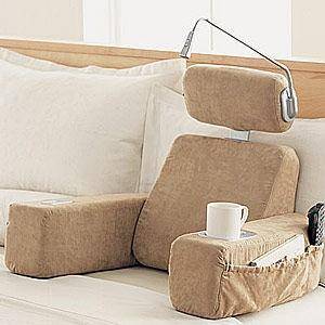 Brookstone Nap Back Massaging Bed Rest Massage Chair Reading LED Light 1