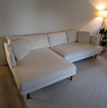 108" Joybird sectional left side chaise tussah snow 1