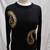 Amanda Smith Vintage Black/Gold Paisley Sequins/Beads Sweater - Size L 1 thumbnail