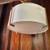 Brushed gold and fabric drum shade flush mount ceiling light 2 thumbnail