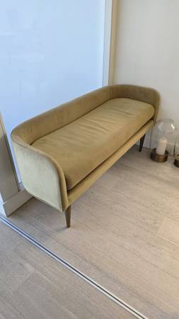 Olive green bench / accent sofa 1