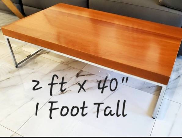 Coffee Table Low Profile Solid Wood 1
