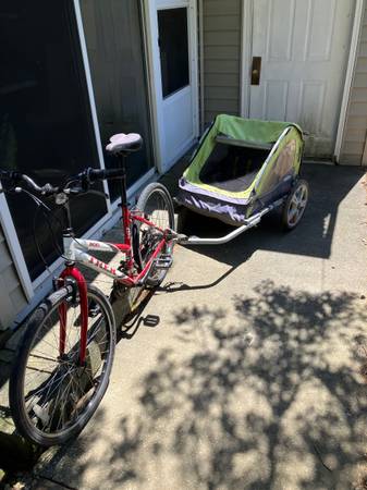 Instep double bike trailer with bike 1
